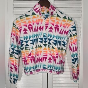 5 For 20 So 1/4 Quarter Zip Long Sleeve Geometric Print Pullover Jacket Sz 8